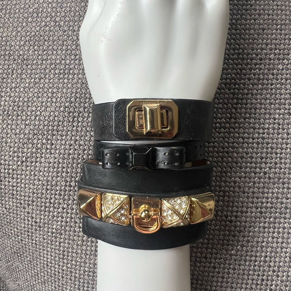 Chic Black and Gold Bracelet Trio